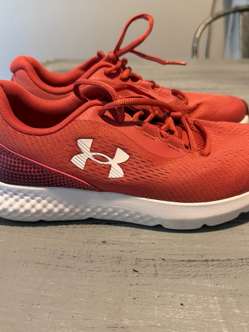 Under Armour Kids Red and White Athletic Sneakers